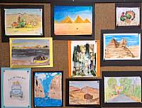 Paintings produced by group members for the January Theme of the Month - Holiday Destination 🎨